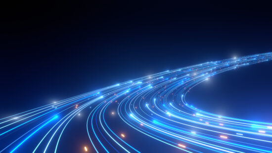 High Speed Light Streaks internet data lines